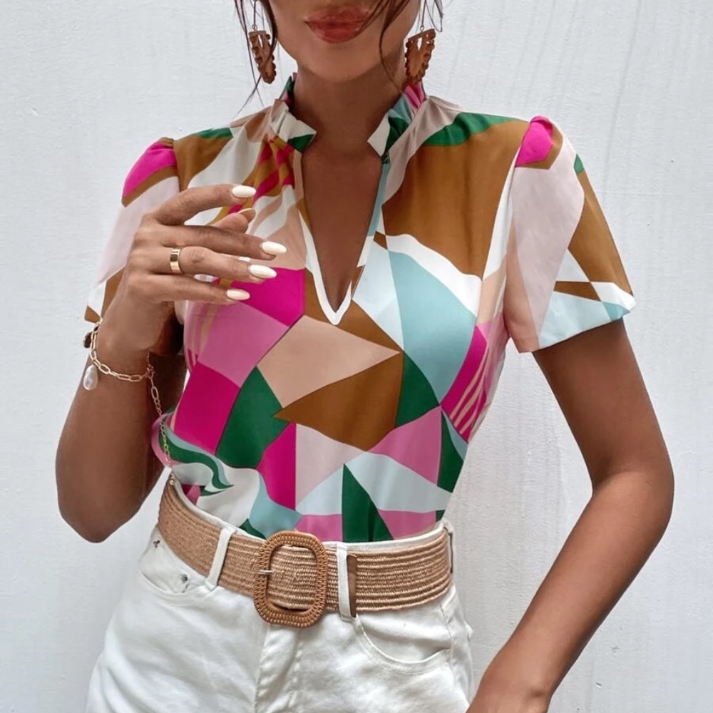 Boho Print Colorful Blouse - Picture 2 of 5